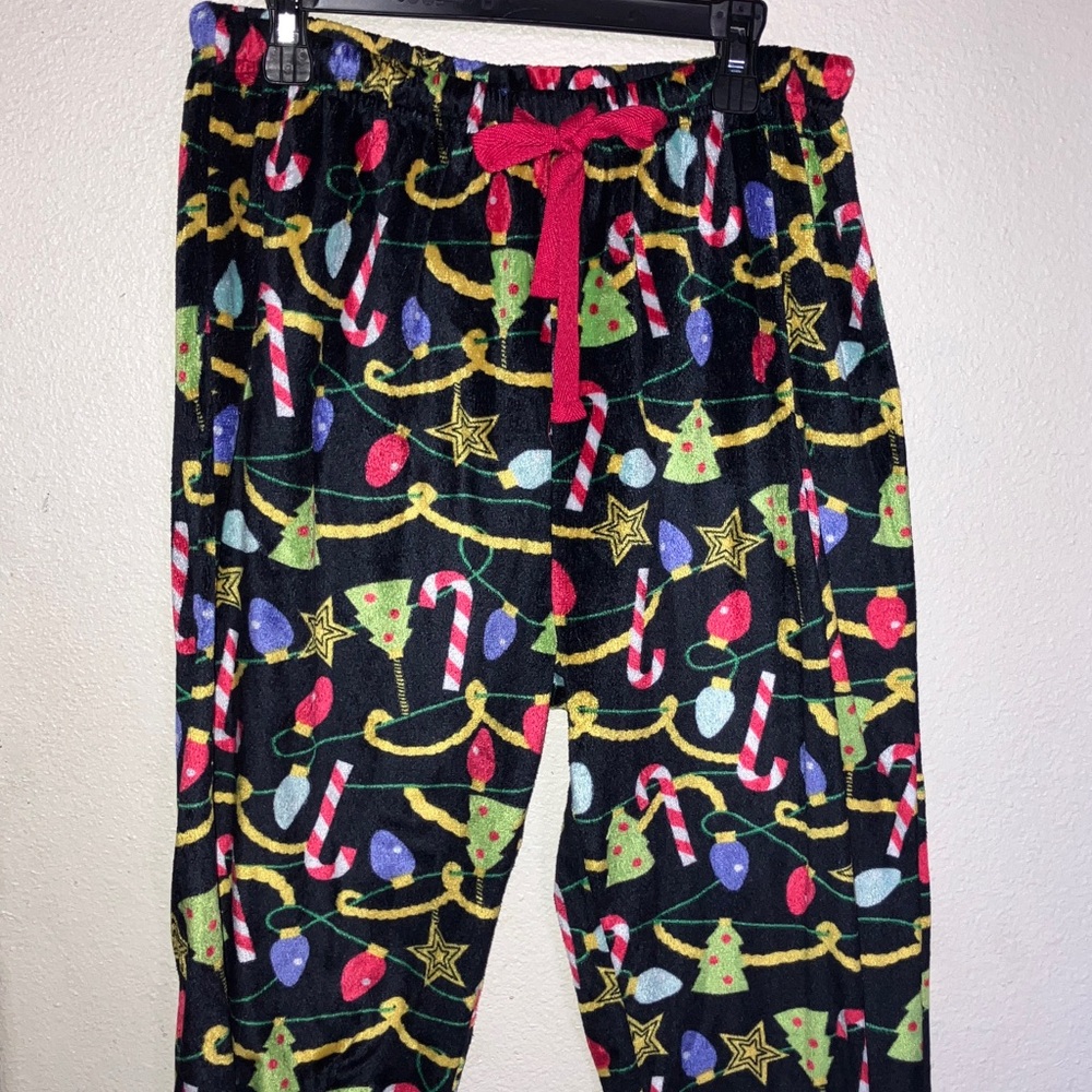 Holiday-Themed Unisex‎ Pajama Lounge Pants Soft Crushed Velvet Medium